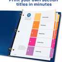 2 x Avery 5 Tab Dividers for 3 Ring Binders, Customizable Table of Contents, Multicolor Tabs, 6 Sets (11187)