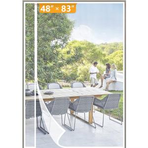 Yotache White Reversible Left Right Side Opening Magnetic Screen Door Fits Door Size 48 x 83, Reinforced Sewing Mesh for Balcony, French, Sliding Glass Door, Actual Screen Size 50" x 84"