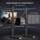 AX WABER Universal TV Stand, Table Top TV Stand Base Wobble-Free Replacement for Most 24 to 80 Inch LCD LED TVs, 7 Height Adjustable TV Legs Hold up to 150lbs, Max VESA 800x500mm, Black AX10TB02