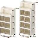 Stackable Storage Bins with Lid,4-Tier Large Foldable Plastic Drawer Storage with Wheels,Closet Organizers and Storage for Living Room, Office, Dorm