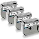 PT-M95 Label Tape Clear Compatible with M-K131s Brother Label Tape Clear 12mm 0.47 M131 MK131 M-131 P Touc M Tape Refills for Brother PT-80 PTM95 PT-85 PT-65 PT-90 Label Makers, 4-Pack