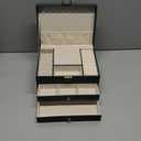 Jewelry Organizer Box PU Leather Double-Layer Pull-Out Drawer & Multiple Compartments - Premium Jewelry Storage for Necklaces, Rings, Bracelets - Nice Christmas Gift for Women, Men (Green)