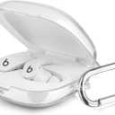 Filoto Compabitle with Beats Fit Pro Case Cover, Hard Case for Apple Beats Fit Pro 2021 Shockproof Protective Earbuds Case with Keychain Accessories for Men Women (Clear)