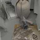 24 inch Vintage Ceramic Table Lamp with 5FT Cord - Single Farmhouse Rustic Bedside Lamp with Natural Textured Finish, Nightstand Lamps for Living Room, Bedroom, End Table Beige