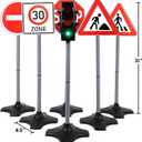 Kiddie Play Traffic Light Toys for Kids with 5 Street Signs