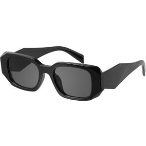 mosanana Trendy Rectangle Sunglasses for Women Men-Goulding (C1-black)