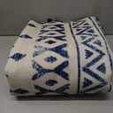 Art&Tuft 6x9 Area Rug, Super Soft Ultra-Thin Moroccan Washable Rug, Anti-Slip Backing Rugs for Living Room, Foldable Geometric Machine Washable Area Rug(6'x9', Blue)