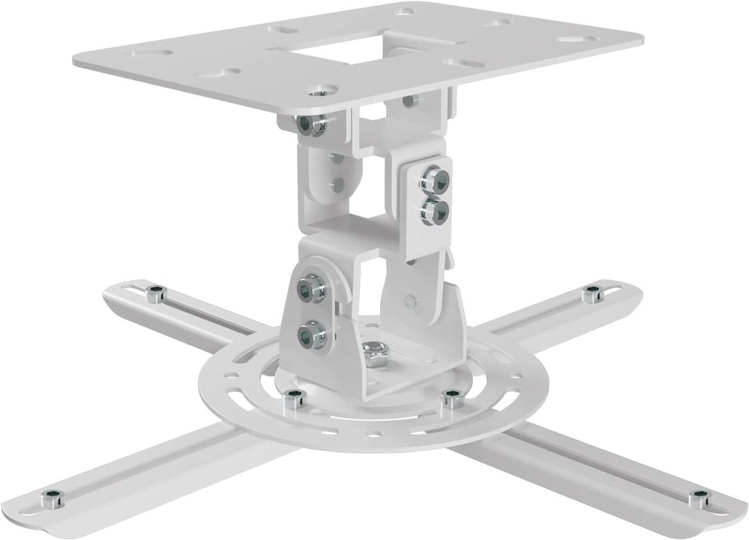 Universal Projector Ceiling Mount Low Profile Projector Mount w/Retractable Arms and Multiple Adjustment Function PR14W