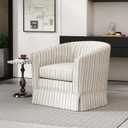 28.7" Swivel Sofa Chair with 360 Rotation, Upholstered Single Armchair with Houndstooth Pattern, Modern Accent Couch with Fabric Upholstery for Living Room,Bedroom,Apartment,Office (Beige)