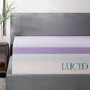 Lucid 3 Inch Lavender Infused Memory Foam Mattress Topper - Ventilated Design  Pressure Relieving Bed Topper - Mattress Pad  CertiPur Certified - Twin XL Size