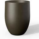 Kante Tall Concrete Planter, 21.7-Inch Height Dark Brown Large Indoor Outdoor Plant Pot with Drainage Hole for Patio Garden Home, Modern Decor for Flowers and Tree