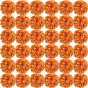64 PCS Hydrangea Artificial Flowers - Faux Hydrangeas Fall Silk Flowers Heads with Stems for Wedding Centerpiece Home Garden Baby Shower Party Decoration (Orange)