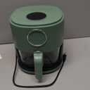 COOK WITH COLOR Colorful 1200W 4Qt Air Fryer: Glass Basket, Dishwasher Safe, 60min Timer, 6 Presets, Temp Control 175F-400F, 4 QT, Dark Sage (Medium)