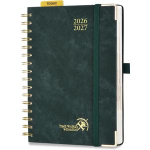 POPRUN Daily Planner 2026-2027 One Page Per Day, Calendar Book 6" x 8.5"