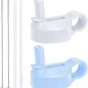 The Mass Wide Mouth Straw Lid Compatibility Most Sports Water Bottle (White & Frost)