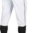 CHAMPRO Mens' Pipe Triple Crown Polyester Knicker with Braid, White, Black Pipe, Small US