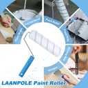 Paint Roller Kit, 25 Piece Paint Supplies, 9"4" Paint Rollers, Paint Brushes for Walls, Microfiber Roller Covers for Professional Painting, Blue