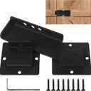 7.5" Flip Gate Latch Lock, Aluminum Alloy Adjustable Door Latch, Barn Door Lock Flip Latch Hardware, Flip Gate Latch Lock with 3 Padlock Hole (4 mm Thickness)