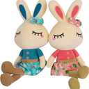 Set of 2 Easter Bunny Plush for Kids, 18.3" Easter Stuffed Animal, Big Rabbit Toys Cute Birthday Gifts for Boy Girl, Pink & Blue