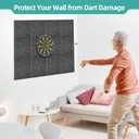 Large Cork Board for Walls - 12 Pack Black Felt Wall Tiles with Safe Removable Adhesive Tabs for Office Pin Board, Tack Board, 47"x35", Includes Push Pins & Sticky Tabs (Gray)