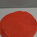 SHACOS Round Placemats Set of 6 Braided Cotton Polyester 15 inch Washable Place Mats for Dining Tables Christmas Table Mats Home Wedding Party Table Decor (Red, 6)