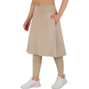 ANIVIVO Women Long Knee Length Skirt with Full Leggings,Skirted Leggings with High Waisted Pockets (XX-Large)