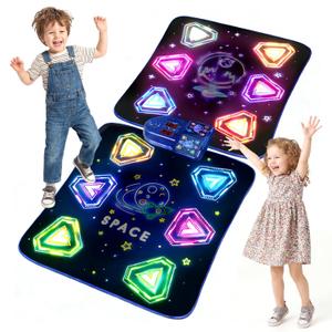 Pafolo Dance Mats for Girls 4-8, Electronic Dance Mats, Dance Mat Toys, Kids Dance Mat, Girls Dance Mat, Dancing Mat, 2-Player LED Light Music Dance Toy with 5 Modes, Develops Hand-Eye Coordination