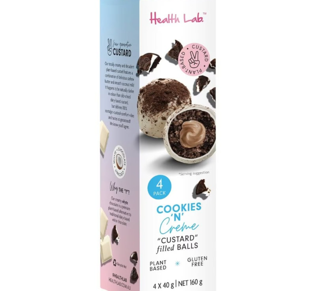 Health Lab Cookies N Cream Custard Filled Balls 4 Pack