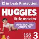 Huggies little movers size 3 18-28lbs 168ct