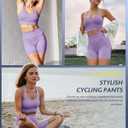 CAMPSNAIL Biker Shorts Women with Pockets - 3"/5"/8" High Waisted Workout Spandex Tummy Control Gym Running Yoga Shorts (Purple), Size S/M