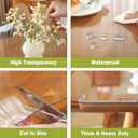 Clear Table Protector 42 x 60 Inch, 1.5mm Thick Plastic Table Cover, Waterproof PVC Clear Table Cover Protector, Desk Protector Mat, Writing Desk Pad for Desktop, Coffee & Dining Room Table