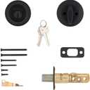 Kwikset 660 Deadbolt Deadbolt Lock, Matte Black Round Exterior Keyed Front Entry Door, Pick Resistant SmartKey Rekey Security, Single Cylinder Dead Bolt