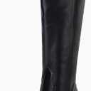 Women Cowboy Knee High Boots Chunky Block Heel Square Toe Tall Riding Boots (Black)