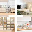 Purse Organizer for Closet, Clear Stackable Handbag Display Case Box for Handbag Storage Clear Box with Magnetic Door, Plastic Holder for Clothes, Bag, Shoes, Collectibles, Book, Cosmetic 5 Packs