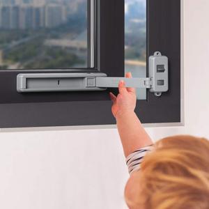 EUDEMON Window Lock Children Protection Window Restrictor Child Safety Window Stopper Falling Prevention Locks Limiter Easy to Install and Use Adhesive no Tools Need or Drill (Grey)