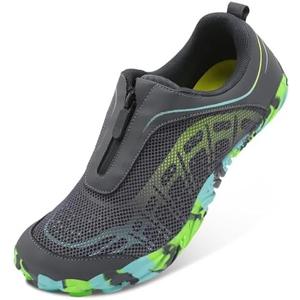 Scurtain Unisex Mens Womens Water Shoes Athletic Sports Aqua Shoes Barefoot Hiking Water Shoes Quick Dry Yoga Pool Swim Surf Beach Walking Shoes with Zipper Size 38