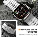 Wepro Sport Bands for Apple Watch Ultra 2 Ultra Ultra 3 Band 49mm 11 10 46mm 45mm 44mm 42mm for Men, Waterproof Soft Silicone Rugged Ocean Breathable Strap for iWatch Series 9 8 7 6 5 4 3 2 1 SE (White)