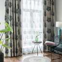 VOGOL 80% Blackout Grommet Window Curtains for Kitchen, Modern Room Darkening Thermal Insulated Curtain Panel Set for Bedroom, 2 Pieces, W52 x L84 (Leaves)