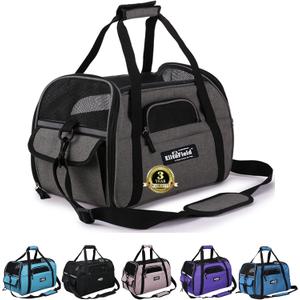 EliteField Soft Pet Carrier (Airline Approved) Soft Sided Dog Puppy Cat Carrier Travel Bag (X-Large: 21" L x 12" W x 13" H, Charcoal Gray)