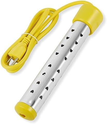 Portable Immersion Water Heater with Stainless Steel Cover, Anti-scalding Bucket Heater, Quick Heating Immersion Heater for Indoor & Outdoor (1 Pcs, Yellow)