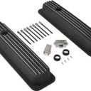 Black Valve Covers Short Style Finned Compatible with Small Block Chevy Retro Vortec 5.0 5.7 350