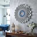 BoiCkyo 99 Names of Allah Islamic Wall Art, 3D Handmade Silver Metal Arabic Calligraphy for Living Room & Prayer Room, Ready to Hang Muslim Gift for Ramadan & Eid (19.7"x19.7")