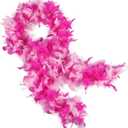 THARAHT Mix Color Chandelle Turkey Feather Boa 2 Yards 60g for DIY Craft Home Dancing Wedding Mardi Gras Party Halloween Costume Decoration Feather Boa Pink Fusica