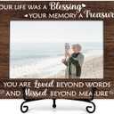 Sympathy Photo Frame Gifts, In Memory of Loved One Remembrance Frames, Your Life Was A Blessing Themed Sympathy Wooden Picture Frame With Stand, Bereavement Gifts For Loss Of Family Friends -36