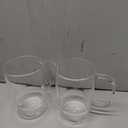 Aquach 22oz Stackable Glass Mugs with Handle, Set of 2 - Large Clear Coffee Cups for Latte, Cappuccino, Mocha, Americano, and Tea