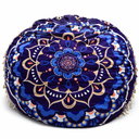 32 inches Meditation Floor Cushion for Adults, Round Large Thick Floor Pillow, Memory Foam Filling, Navy Blue