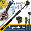 Bicycle Pump Mini Bike Pump - Aluminum Alloy Cycle Pump for Presta & Schrader Valve, Portable Lightweight Bike Tyre Pump Fast Tyre Inflation Mini Air Pump for Mountain Road Bike Ball Pump (/, Black)