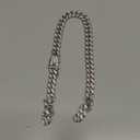 Silver Dog Chain Collar Diamond Cuban Link Dog Collar 13mm Wide Dog Necklace Metal Cat Chain Pet Crystal Collar Jewelry Accessories for Small Medium Large Dogs Cats(16inch)