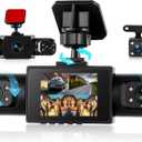 4 Channel 360 Dash Cam Front and Rear Inside Left Right, 2 Inch Dash Camera for Cars, Built-in Night Vision, Sensitive Motion Detection 24/7 Recording Parking Mode Monitor Reversing Help