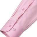 J.VER Men's Dress Shirts Solid Long Sleeve Stretch Wrinkle-Free Formal Shirt Business Casual Button Down Shirts (Pink, M)